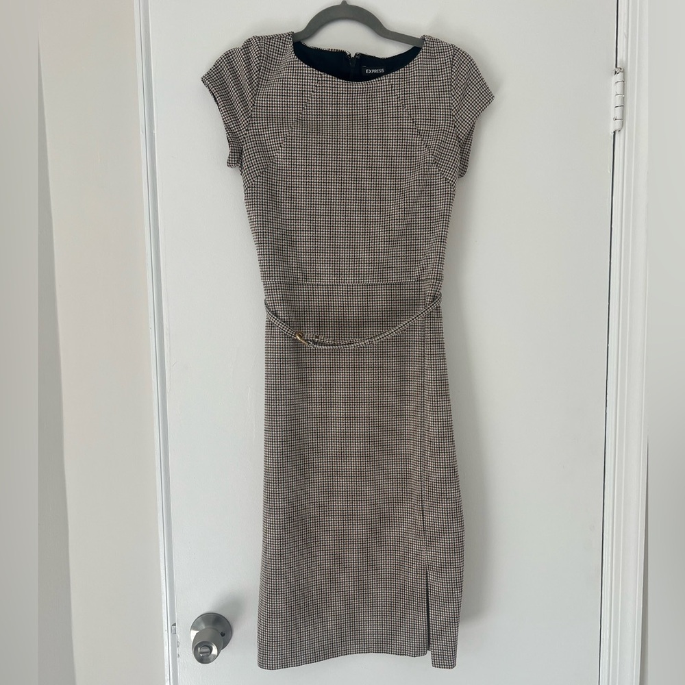 Express Plaid Patterned Small Dress